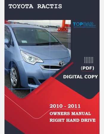 toyota ractis 2010-2011 owners manual in english